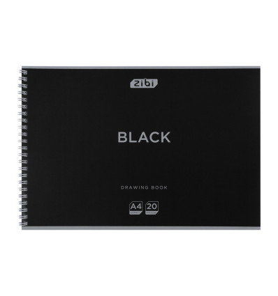 Альбом для малювання KIDS Line BLACK ZB.1440-01, А4, 20 арк., на пружині, чорний