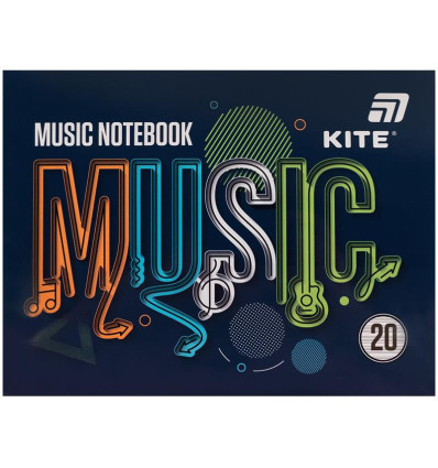 Тетрадь для нот Kite Music, А5, 20 листов