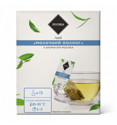 Чай зеленый RIOBA байховый листовой с ароматом молока 15шт.