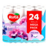 Туалетная бумага Ruta Pure White 3ш белая Bloom Aroma 18+6 рул