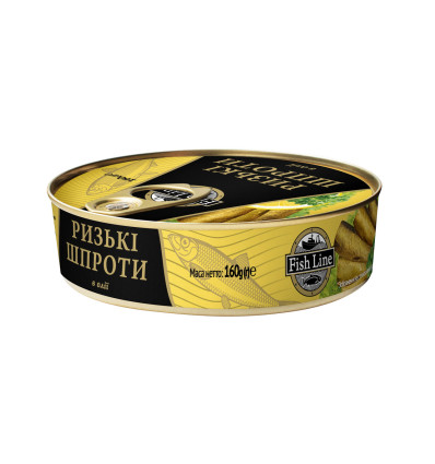 Fish Line Шпроти ризькі в олії з ключем 160г