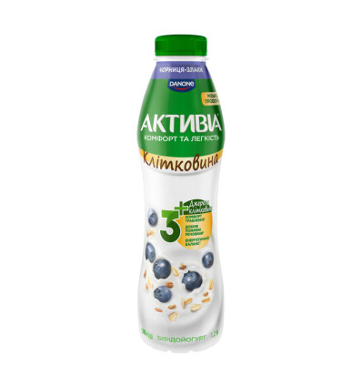 Бифидойогурт Активиа Черника-злаки питьевой с наполнителем 1,2% 500г