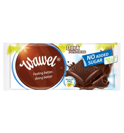 Шоколад черный Wawel 70% без сахара, 90г
