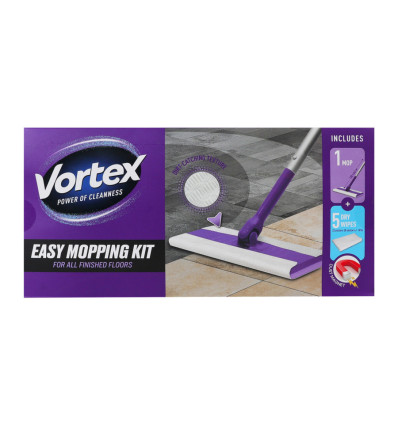 Набір VORTEX швабра + сухі серветки для прибирання підлоги 5шт