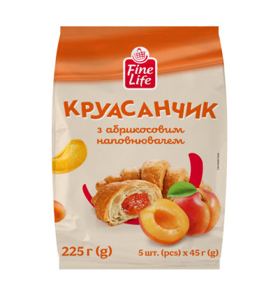 Круасанчик FINE LIFE с абрикосовым наполнителем 225г