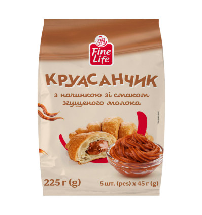 Круасанчик FINE LIFE з додаванням увареного згущеного молока 225г