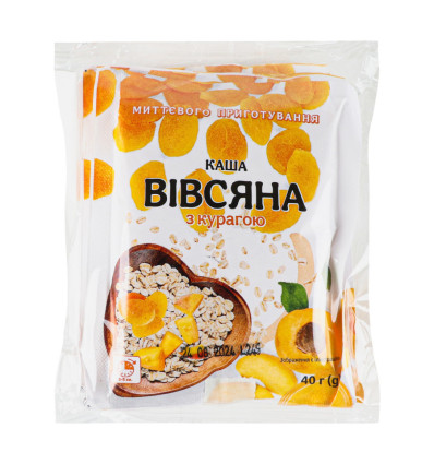 Каша Fine Life вівсяна моментального приготування з курагою 5*40г/уп