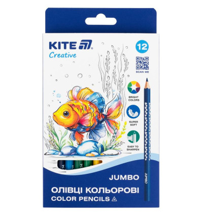 Карандаши цветные Jumbo, 12 цветов
