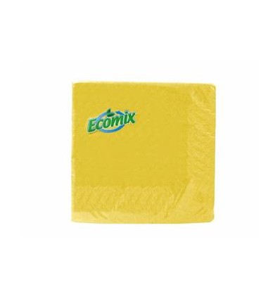 САЛФЕТКИ 24 * 24 (40 шт) 1-х слойные желтые Ecomix