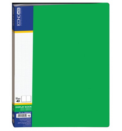 Папка пластикова з 40 файлами, зелена