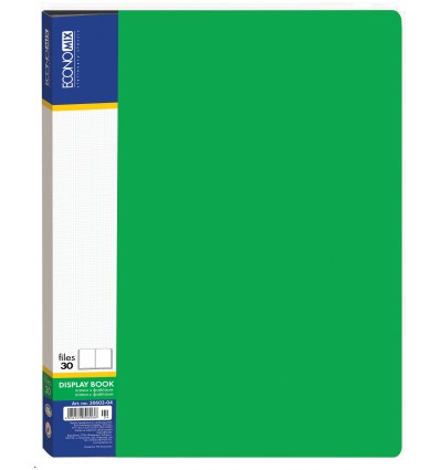 Папка пластикова з 30 файлами, зелена
