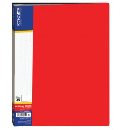Папка пластикова з 40 файлами, червона