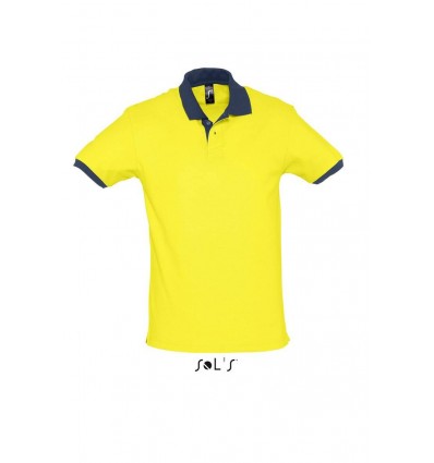 Рубашка поло SOL’S PRINCE,цвет:лимонный/темно-синий,размер:L