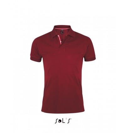 Мужская рубашка поло SOL'S PATRIOT,цвет:бордовый/белый,размер:XXL
