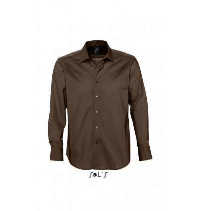 Рубашка из ткани стретч SOL’S BRIGHTON,цвет:темно-коричневый,размер:XL