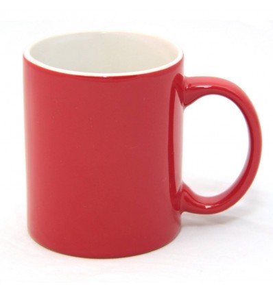 Чашка керамическая,цвет:белый/красный,размер:340 мл