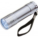 Ліхтарик з 9 діодами ЛЕД - без батарейки (див,колір:сірий,розмір:8,8 x ø 2,5 cm