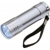 Ліхтарик з 9 діодами ЛЕД - без батарейки (див,колір:сірий,розмір:8,8 x ø 2,5 cm