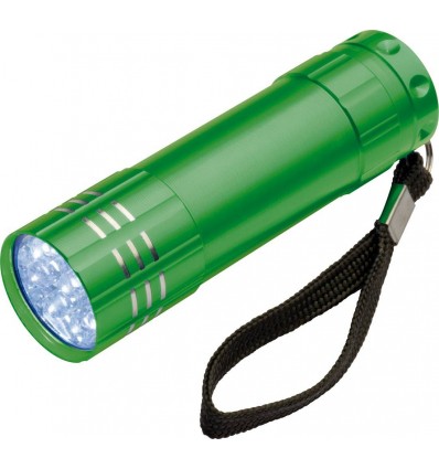 Ліхтарик з 9 діодами ЛЕД - без батарейки (див,колір:зелений,розмір:8,8 x ø 2,5 cm