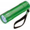 Ліхтарик з 9 діодами ЛЕД - без батарейки (див,колір:зелений,розмір:8,8 x ø 2,5 cm