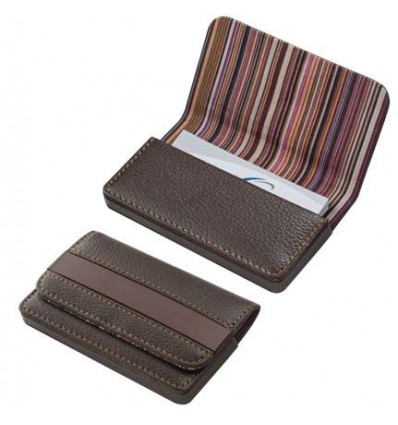 Визитница карманная из ПУ,цвет:коричневый,размер:10,4 x 6,8 x 1,9cm