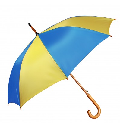 Зонт-трость полуавтомат ТМ "Бергамо",цвет:желтый/голубой,размер:O 108 см