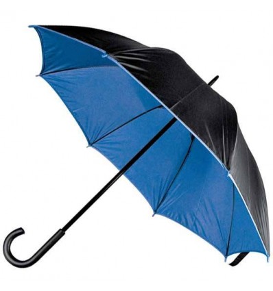 Зонт-трость, двухцветный,цвет:черный/синий,размер:o 110 см