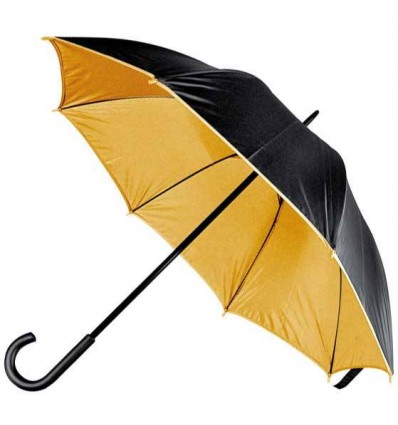Зонт-трость, двухцветный,цвет:черный/золотистый,размер:o 110 см