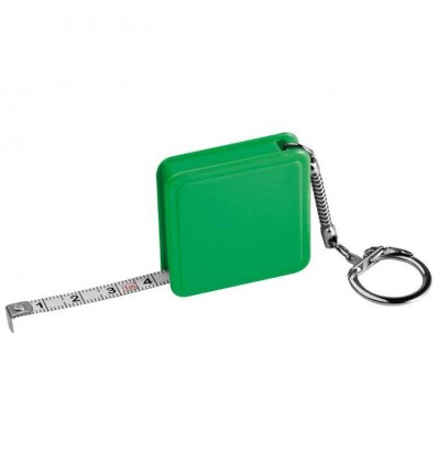 Маленькая рулетка длиной 1 метр квадратной формы,цвет:зеленый,размер:4 x 4 x 1 см
