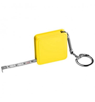 Маленька рулетка довжиною 1 метр квадратної форми,колір:жовтий,розмір:4 x 4 x 1 см