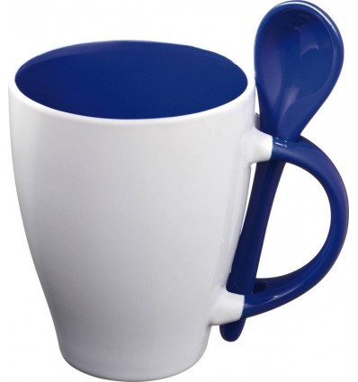Кружка с ложкой "Risley",цвет:синий,размер:10,3 x o 8,3 cm
