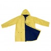 Двостороння дощова куртка з капюшоном і кишенями,колір:жовтий/темно-синій,розмір:XL