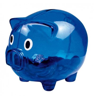 Копилка в форме свинки,цвет:синий,размер:12,6 x 10 x 10,1 см