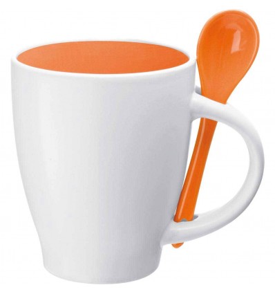 Фарфоровая кружка(чашка),цвет:оранжевый,размер:o 8,5 x 12,5 см