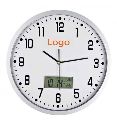 Настінний годинник з метеорологічних показниками,колір:білий,розмір:o 35 x 2,7 см