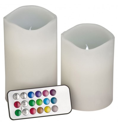 Набор двух свечей,цвет:белый,размер:19,6 x 8 x 18,7
