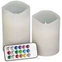 Набір двох свічок,колір:білий,розмір:19,6 x 8 x 18,7
