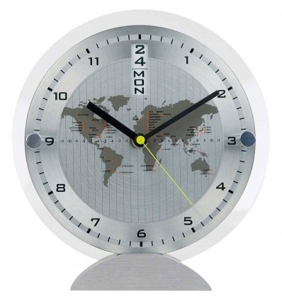 Настільний годинник,колір:сірий,розмір:19,5 x 5 x 21 см
