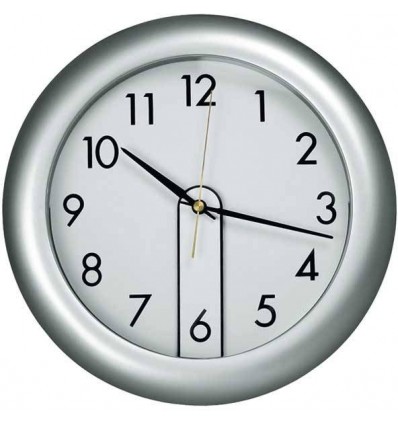Настенные часы с будильником,цвет:серый,размер:ø 26 x 2 см