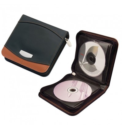 Футляр для 24-х CD-дисків,колір:коричневий,розмір:15,5 x 15,5 x 3,5 см