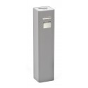Power bank (Зовнішній акумулятор 2200 мАч),колір:сріблястий,розмір:9,5х2,2х2,2 см