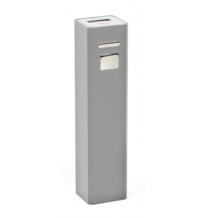 Power bank (Зовнішній акумулятор 2600 мАч),колір:сріблястий,розмір:9,5х2,2х2,2 см