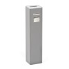 Power bank (Зовнішній акумулятор 2600 мАч),колір:сріблястий,розмір:9,5х2,2х2,2 см