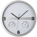 Часы с термометром и гигрометром,цвет:серый,размер:? 34,7 x 4,7 см