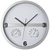 Годинники з термометром і гігрометром,колір:сірий,розмір:ø 34,7 x 4,7 см