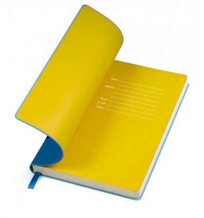 Бизнес-блокнот "Funky",цвет:синий/желтый,размер:130 × 210 мм
