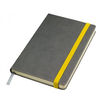 Бизнес-блокнот "Fancy",цвет:серый/желтый,размер:130*210 мм