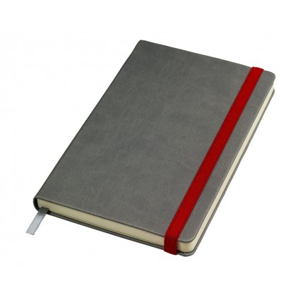 Бизнес-блокнот "Fancy",цвет:серый/красный,размер:130*210 мм
