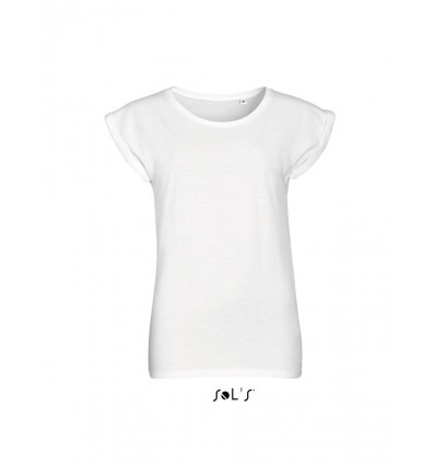 Жіноча футболка з круглим коміром SOL'S MELBA,колір:білий,розмір:L