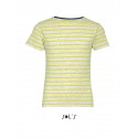 Детская футболка с круглым воротом в полоску SOL’S MILES KIDS,цвет:белый/желтый,размер:6 лет